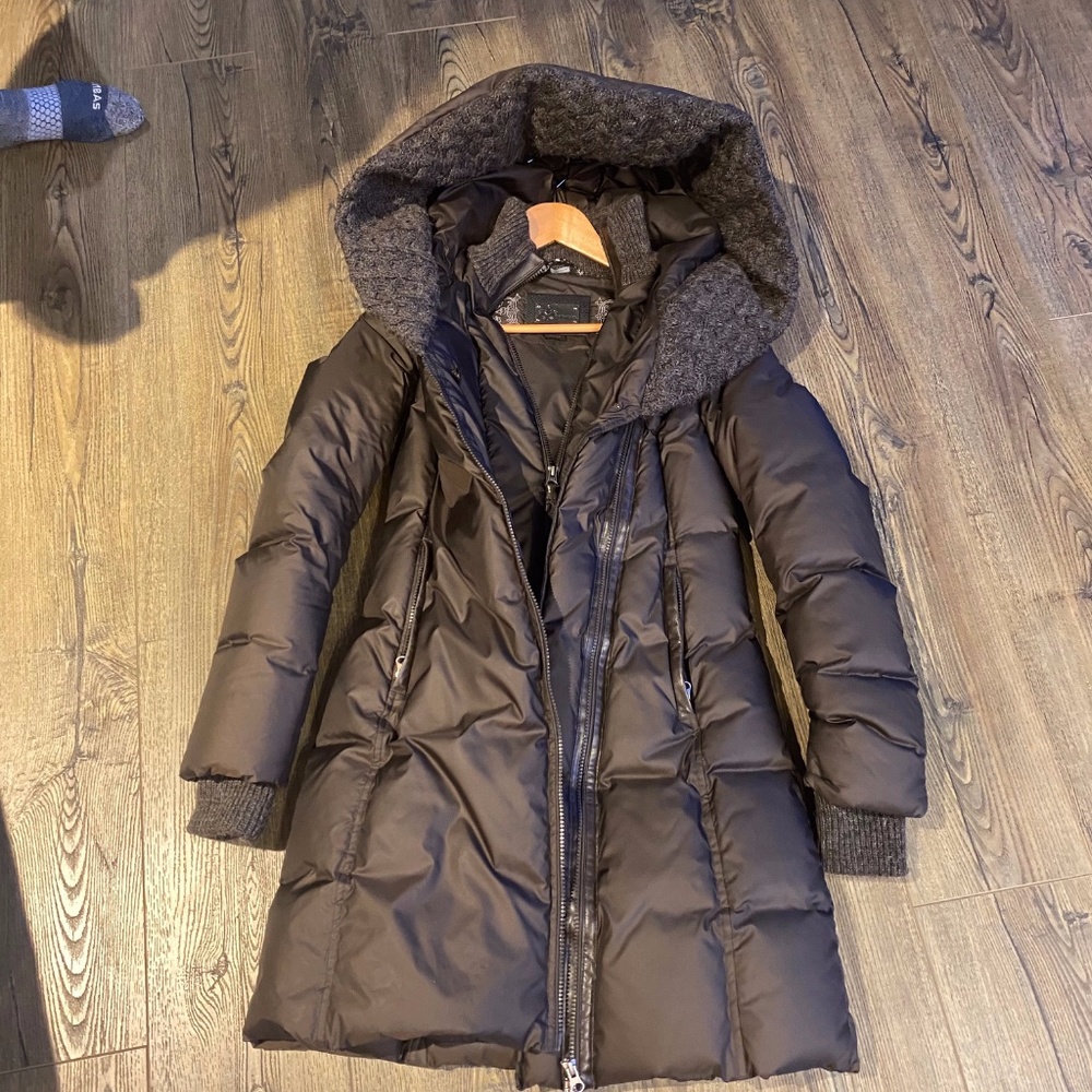 LIKE NEW! Women's Mackage Down Coat w/ Knit Over-sized Hood - Size XS